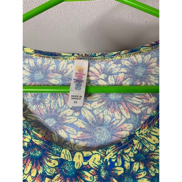 Lularoe Classic T XS Blue and Yellow Flowers - Picture 3 of 4